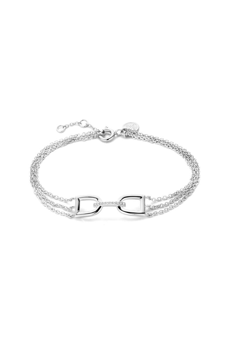 Arch Diamond Bracelet |  10 natural diamonds | 925 Sterling Silver | Bracelet on Chain | 6.3 - 6.7 - 7.1 in | White Rhodium, Main, color, White Rhodium
