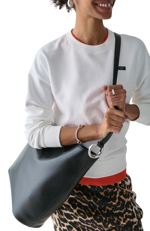 Kate Spade New York Large Halo Fine Grain Leather Bucket Bag In Black