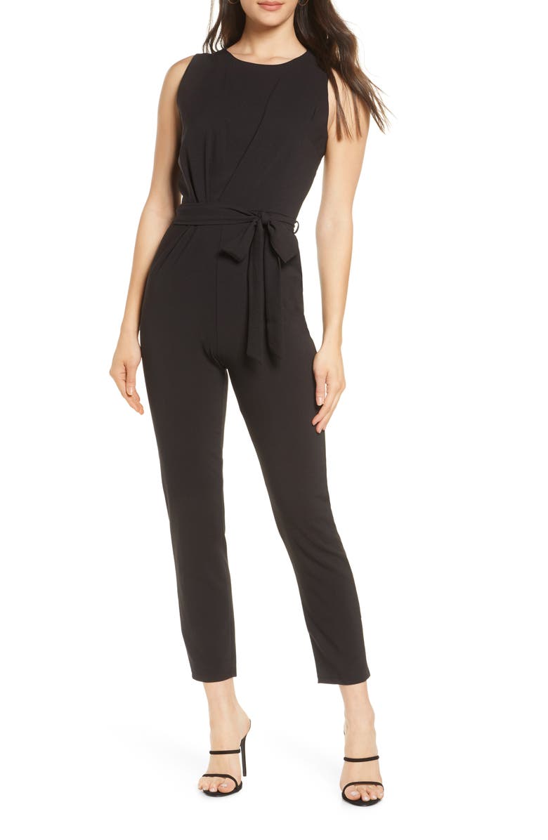 Fraiche by J Sleeveless Stretch Crepe Jumpsuit, Main, color,