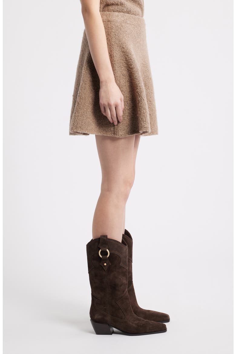 Bouclé Sweater Miniskirt, Alternate, color, TAN GREY