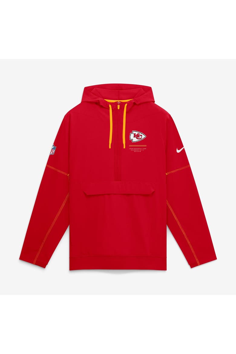 Men's Nike Red Kansas City Chiefs Sideline Logo Glory Anorak Half-Zip Hooded Jacket, Main, color, Red