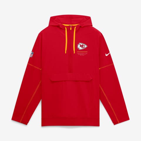 Men's Nike Red Kansas City Chiefs Sideline Logo Glory Anorak Half-Zip Hooded Jacket