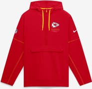 Nike Men's Nike Red Kansas City Chiefs Sideline Logo Glory Anorak Half-Zip Hooded Jacket