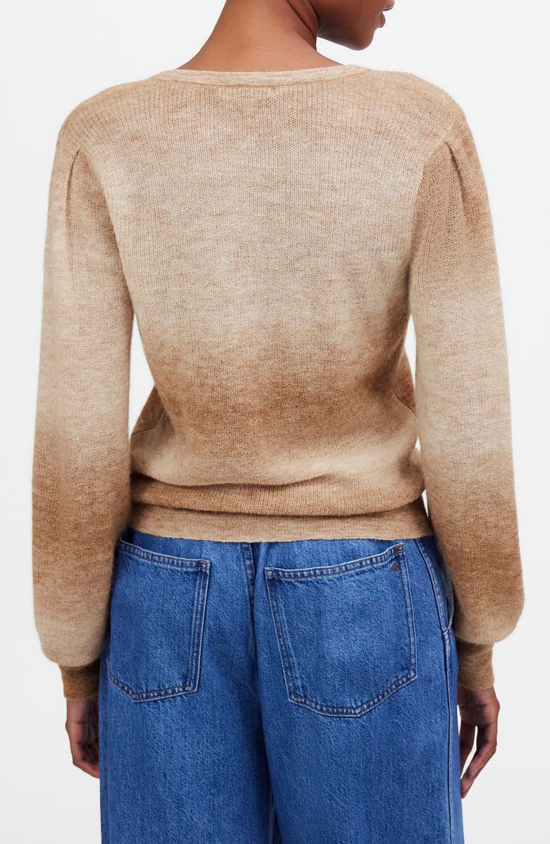 Madewell Space Dye Alpaca Blend V-Neck Sweater, Alternate, color, Spacedye Fawn
