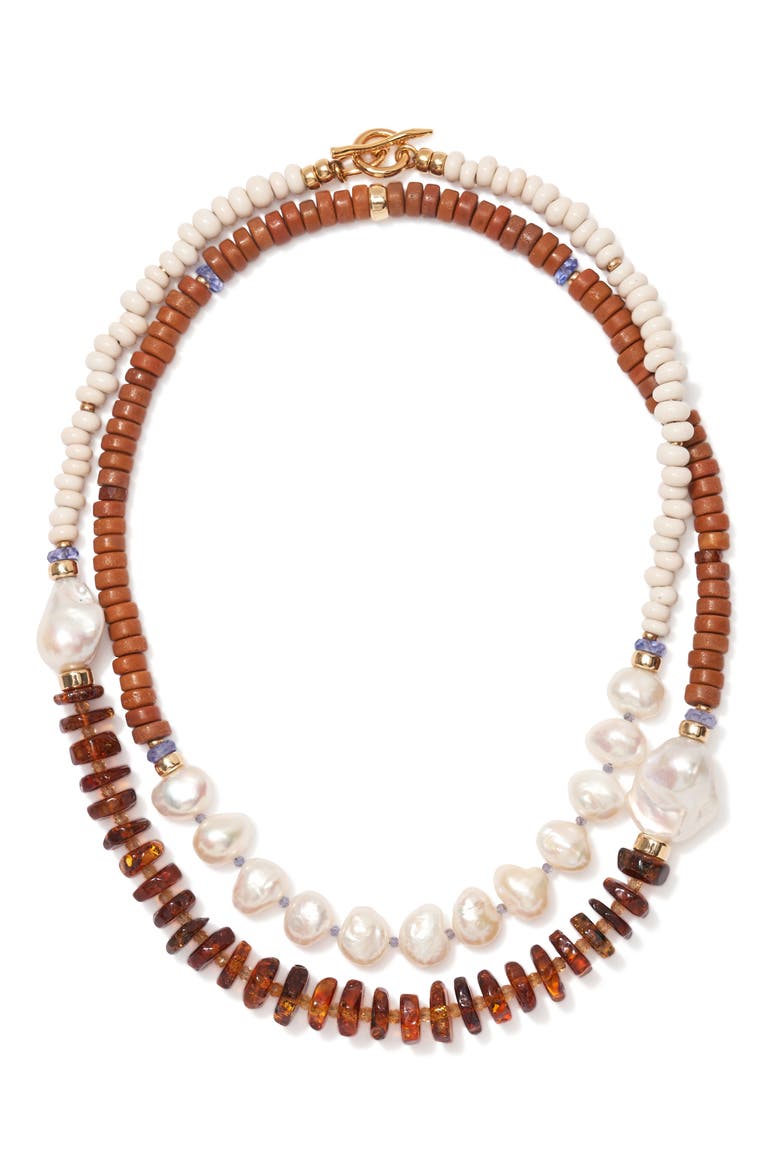 Cabana Necklace, Main, color, BROWN MULTI