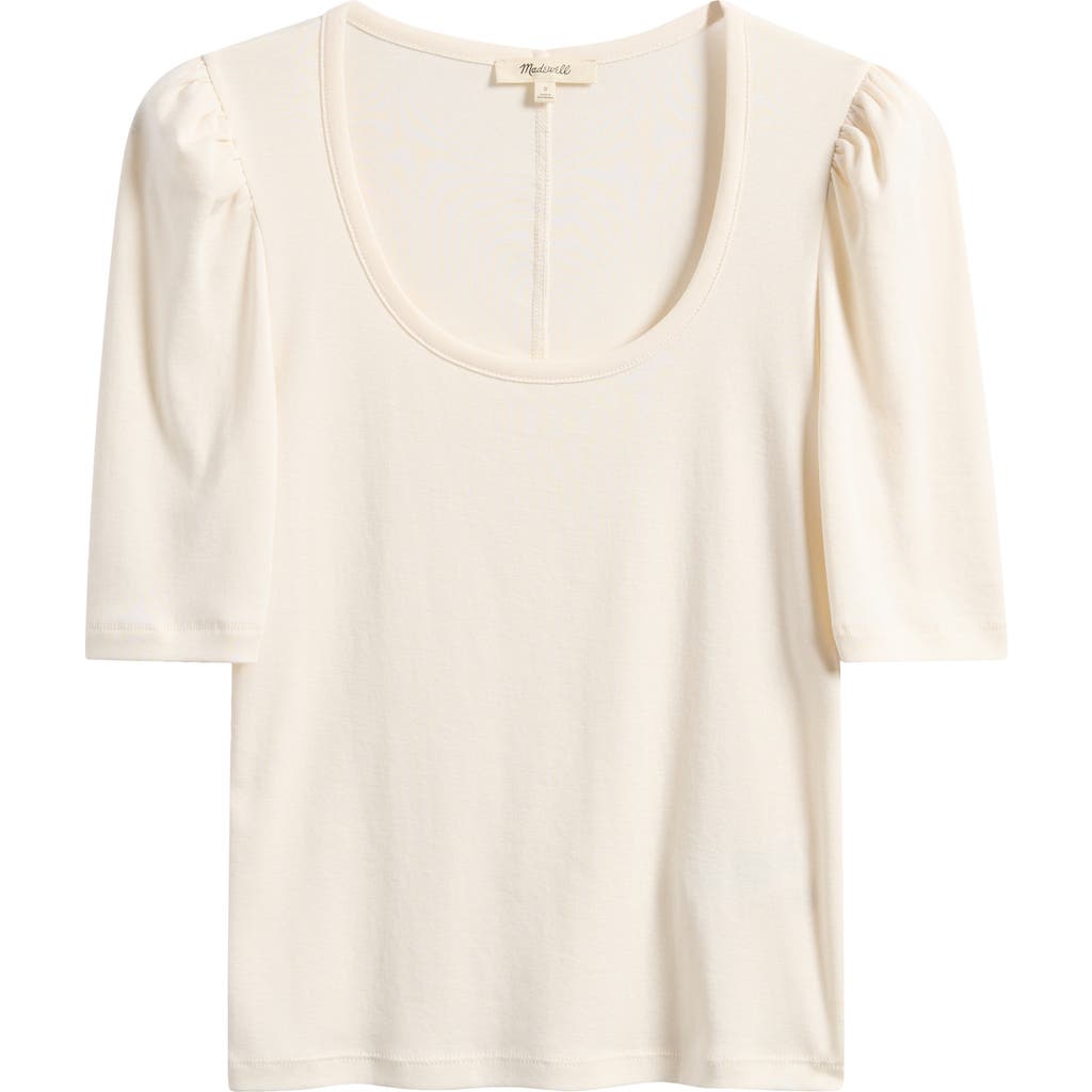 Madewell Puff-sleeve Scoop Neck T-shirt In Neutral