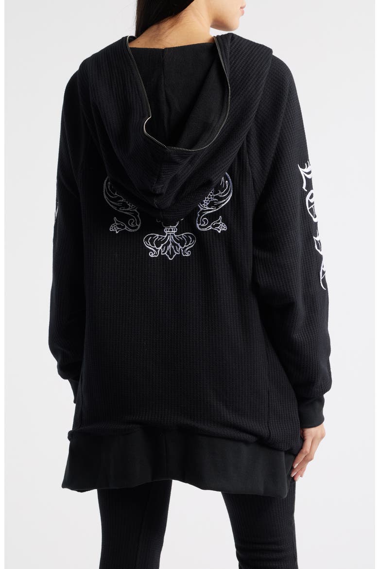 Lundy Waffle Knit Jacket, Alternate, color, BLACK