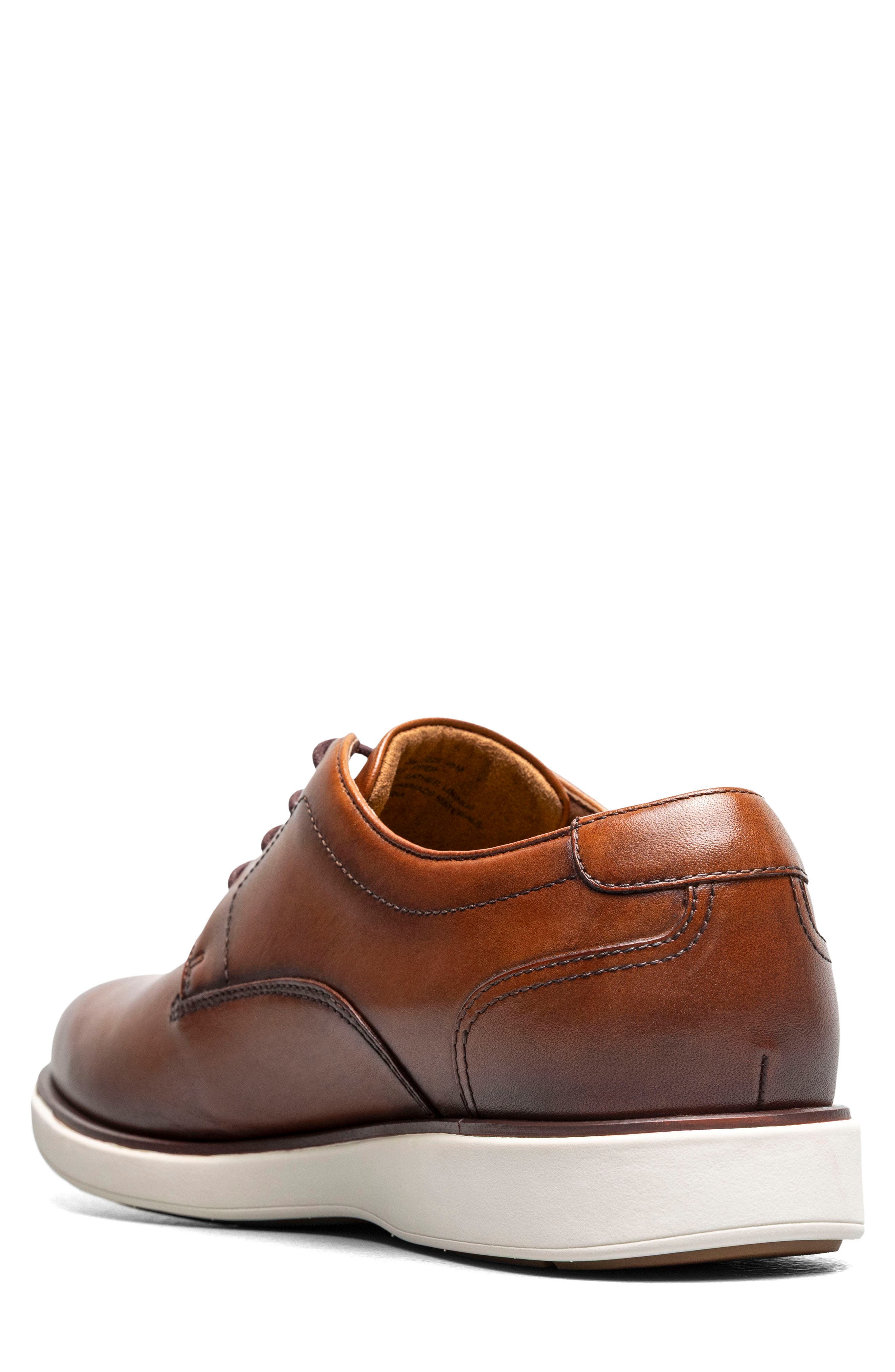 Avenue Plain Toe Leather Derby, Alternate, color, COGNAC MLT