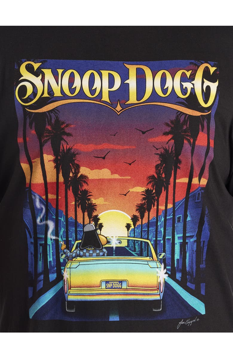 True Nation by DXL Big & Tall Snoop California Cruise Graphic Tee, Alternate, color, Black
