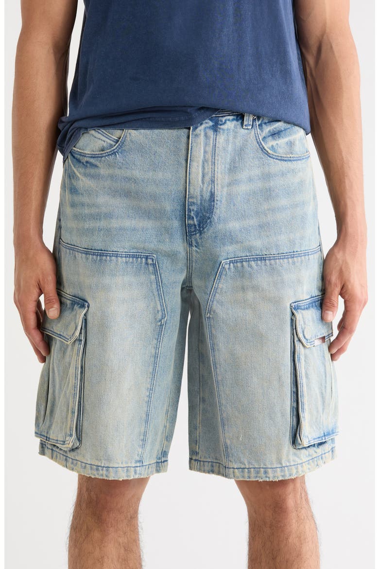 Joseph Denim Cargo Shorts, Main, color, FRAYED INDIGO DUSK