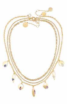 Vince Camuto Set of 3 Crystal Charm & Chain Necklaces