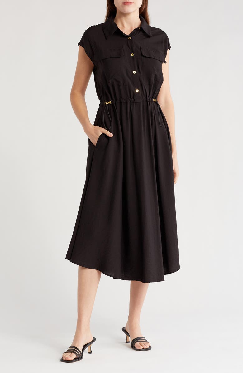 Ellen Tracy Cap Sleeve Shirtdress, Main, color,