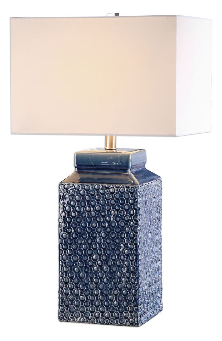 Uttermost Sapphire Glazed Ceramic Table Lamp, Main, color,
