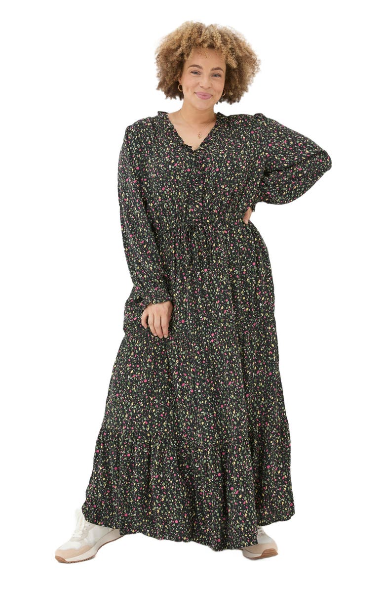 FatFace Women's Plus Size Dahlia Ditsy Marks Maxi Dress, Alternate, color,