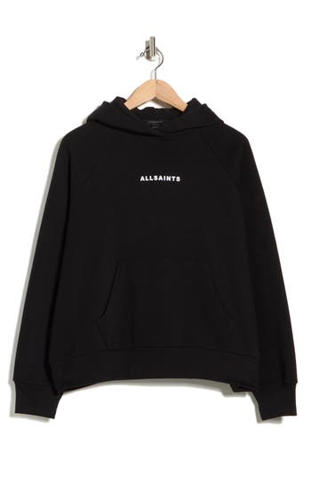 Allsaints Tour Talon Cotton Graphic Hoodie In Black