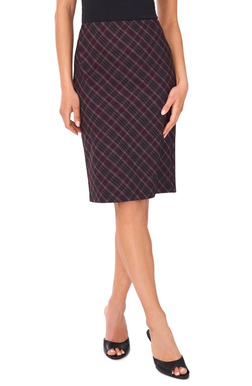 Vince Camuto Plaid Pencil Skirt In Black