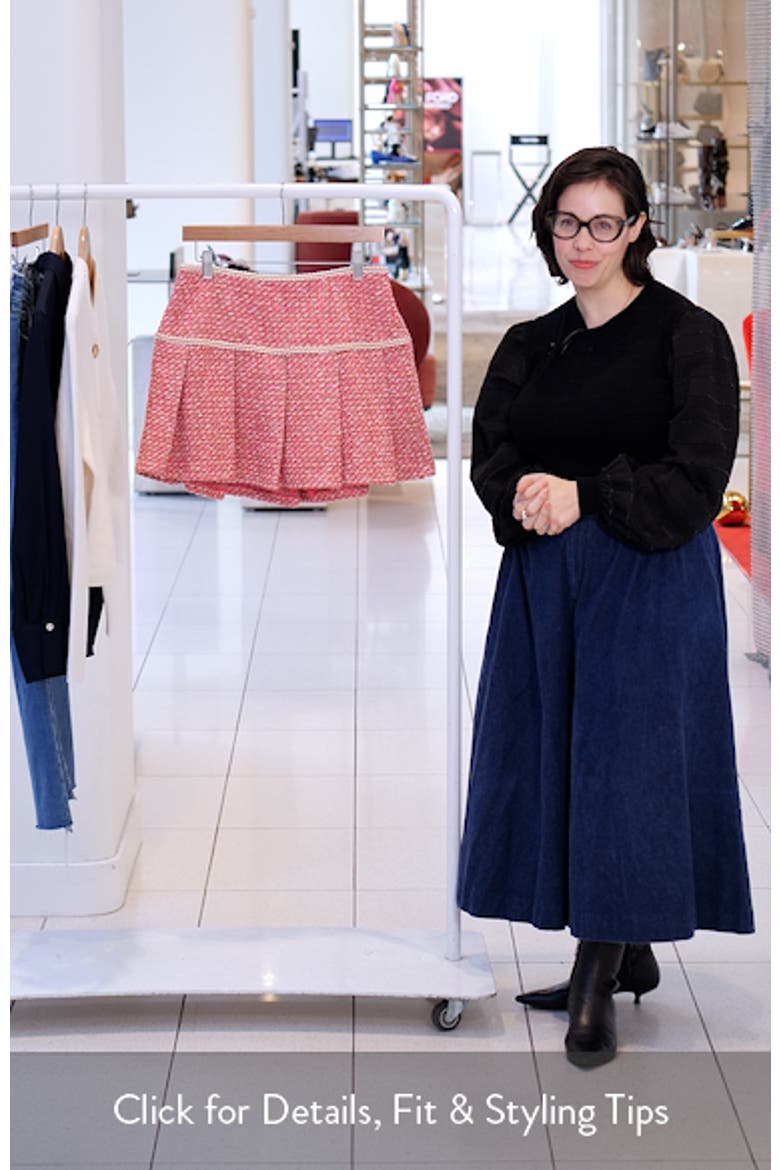 Anya Pleated Metallic Tweed Miniskirt video