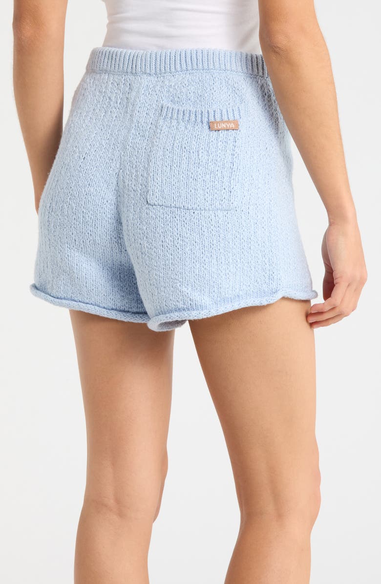 Lunya Cloud Cotton Knit Lounge Shorts, Alternate, color, Whisper Blue