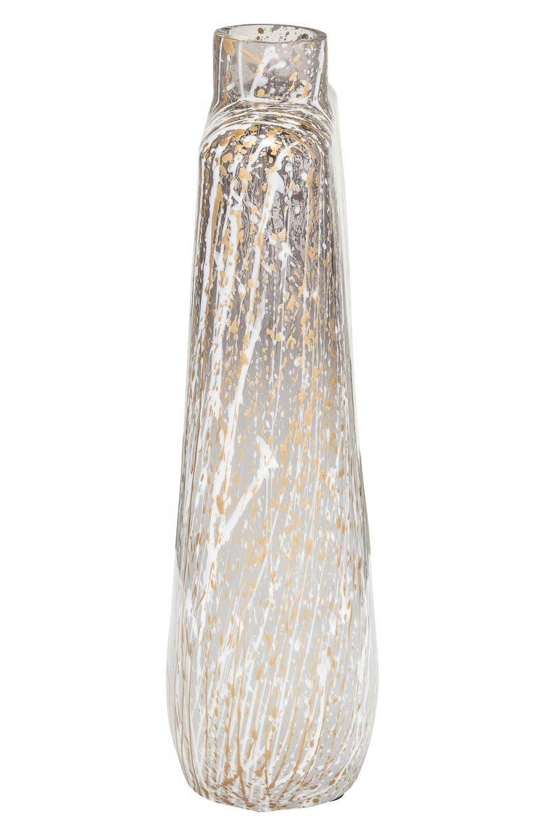 SAGEBROOK HOME Glass 13-Inch Stripe Stained Vase, Alternate, color,