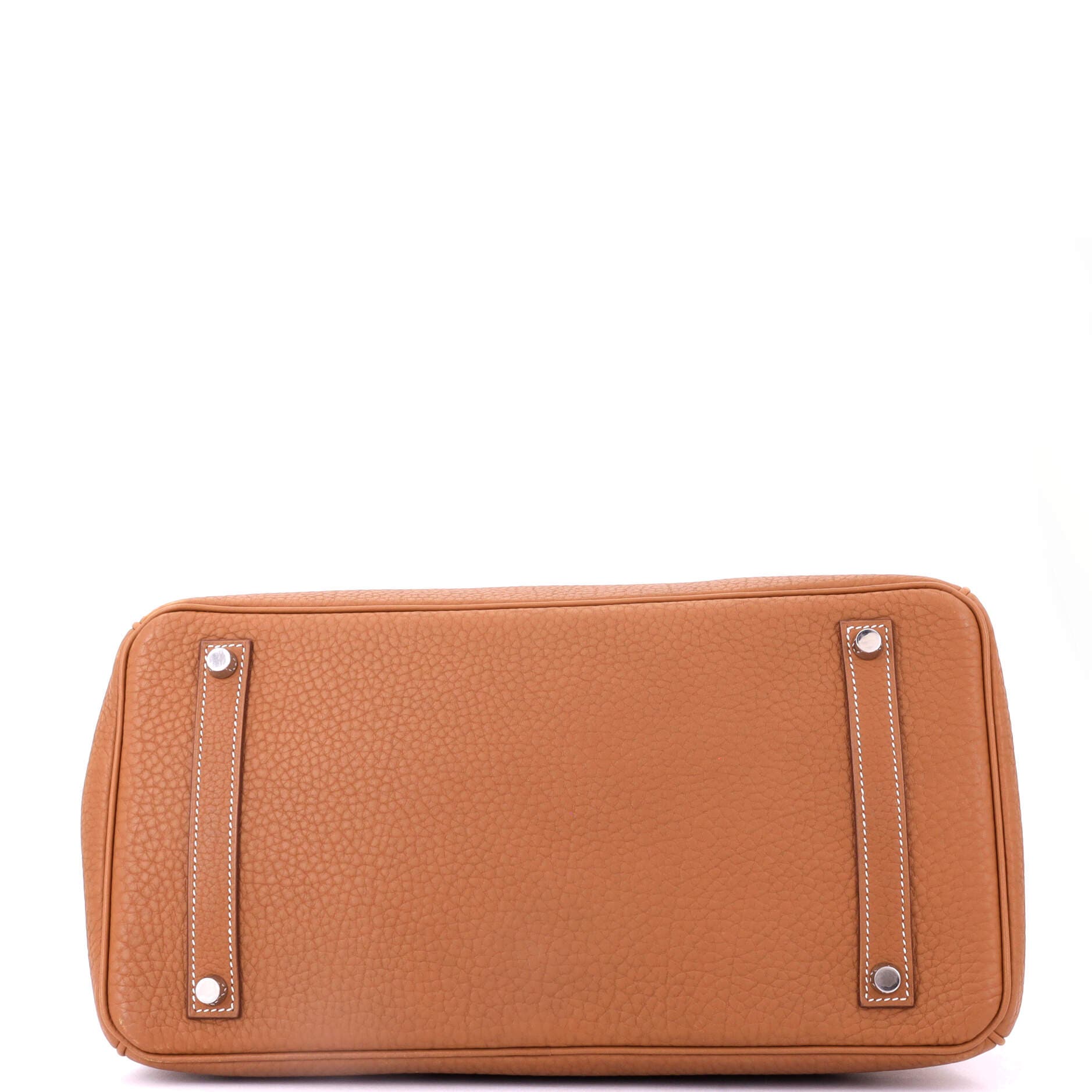 Pre-Owned Hermes Birkin Handbag Brown Fjord with Palladium Hardware 35, Alternate, color, Gold