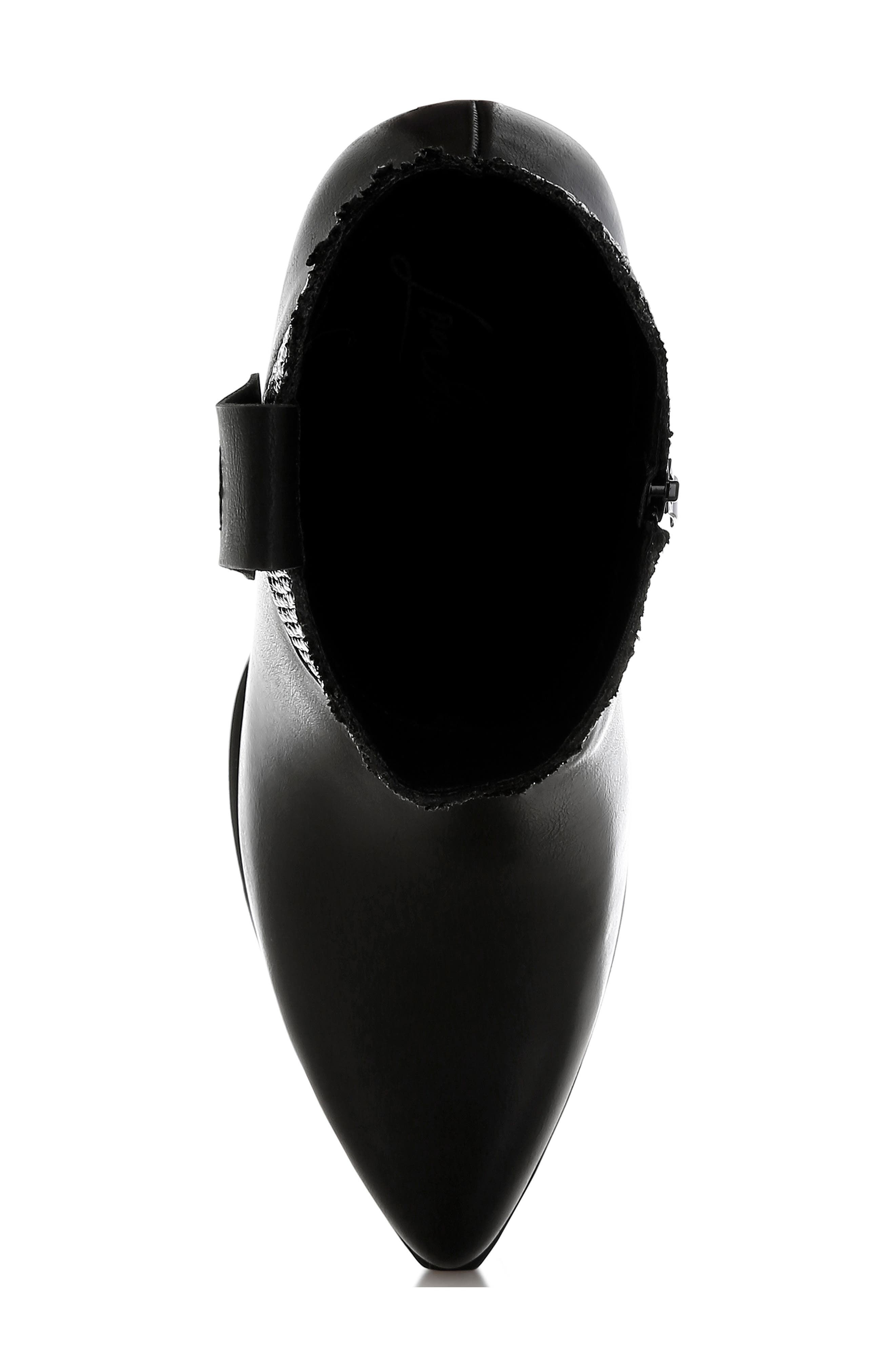 LONDON RAG Big Mood Raffia Western Boot, Alternate, color, Black