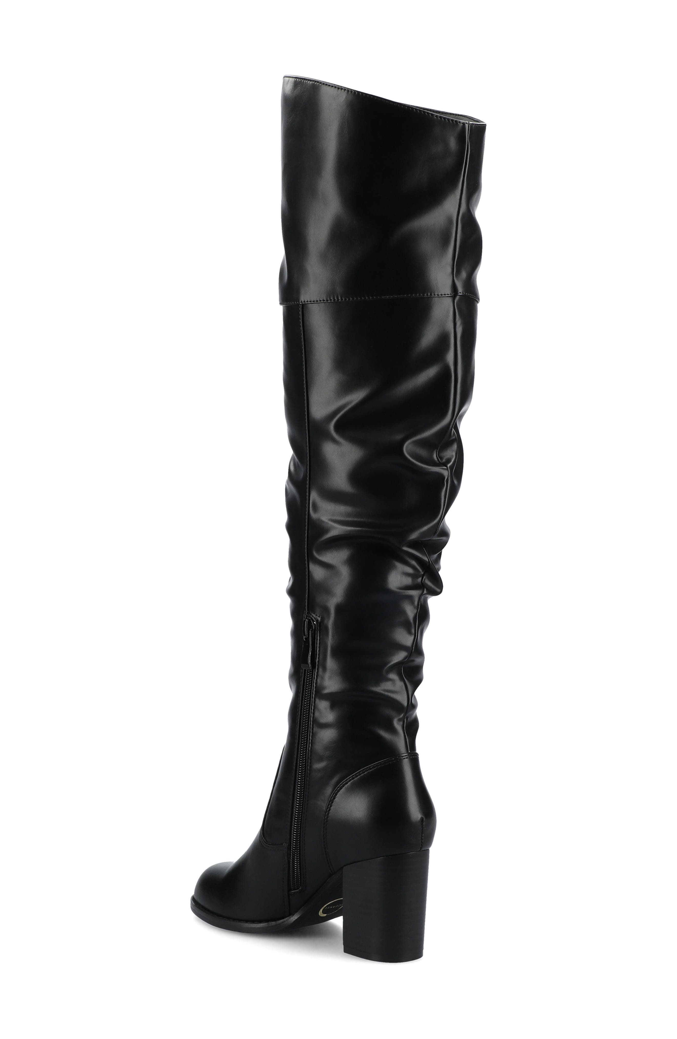 Journee Collection JOURNEE Kaison Ruched Tall Boot - Extra Wide Calf, Alternate, color, Black Pu