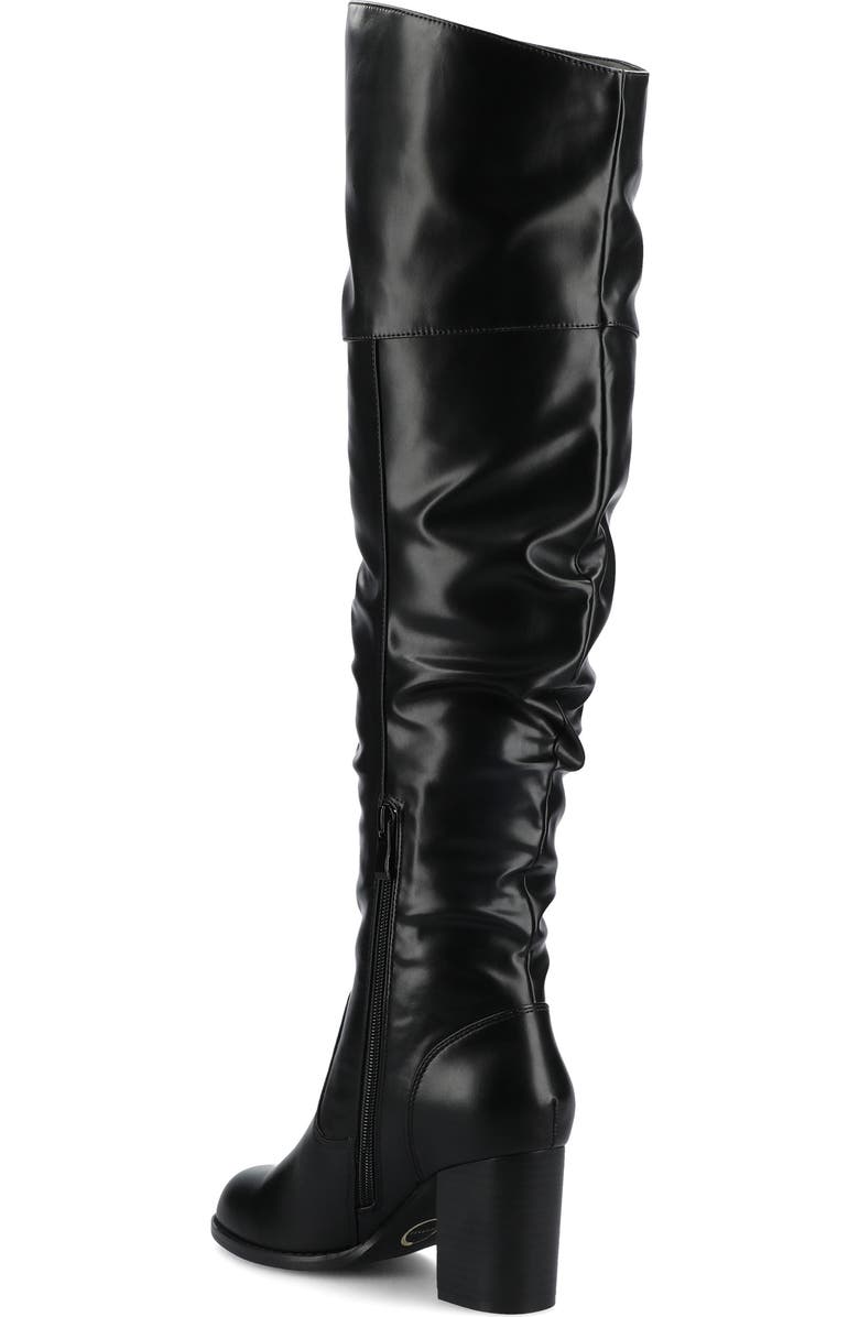 Journee Collection JOURNEE Kaison Ruched Tall Boot - Extra Wide Calf, Alternate, color, Black Pu