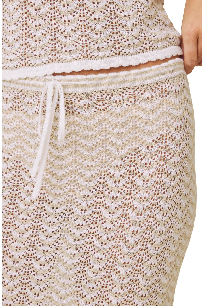 Eleni Stripe Pointelle Sweater Skirt, Alternate, color, WHITE/ LIGHT FAWN