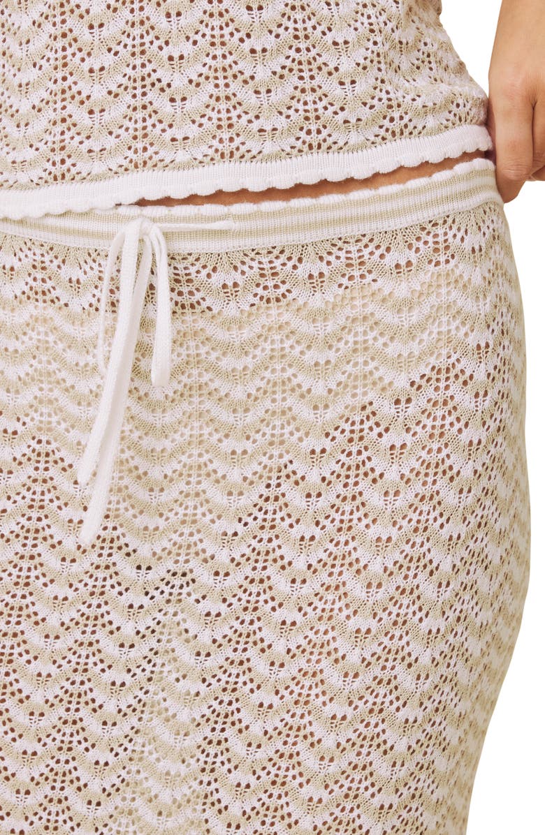 Splendid Eleni Stripe Pointelle Sweater Skirt, Alternate, color, 