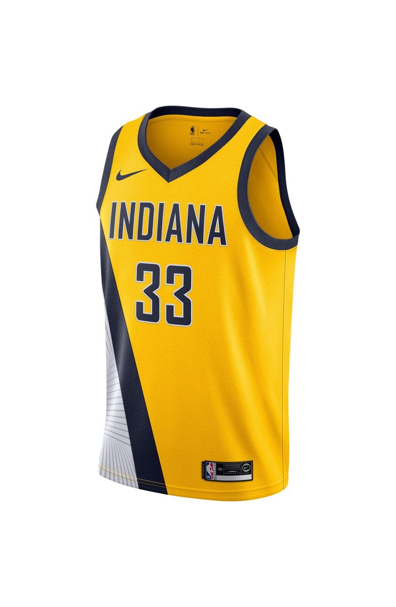 Nike Men's Nike Myles Turner Gold Indiana Pacers Swingman Jersey - Statement Edition, Alternate, color, 