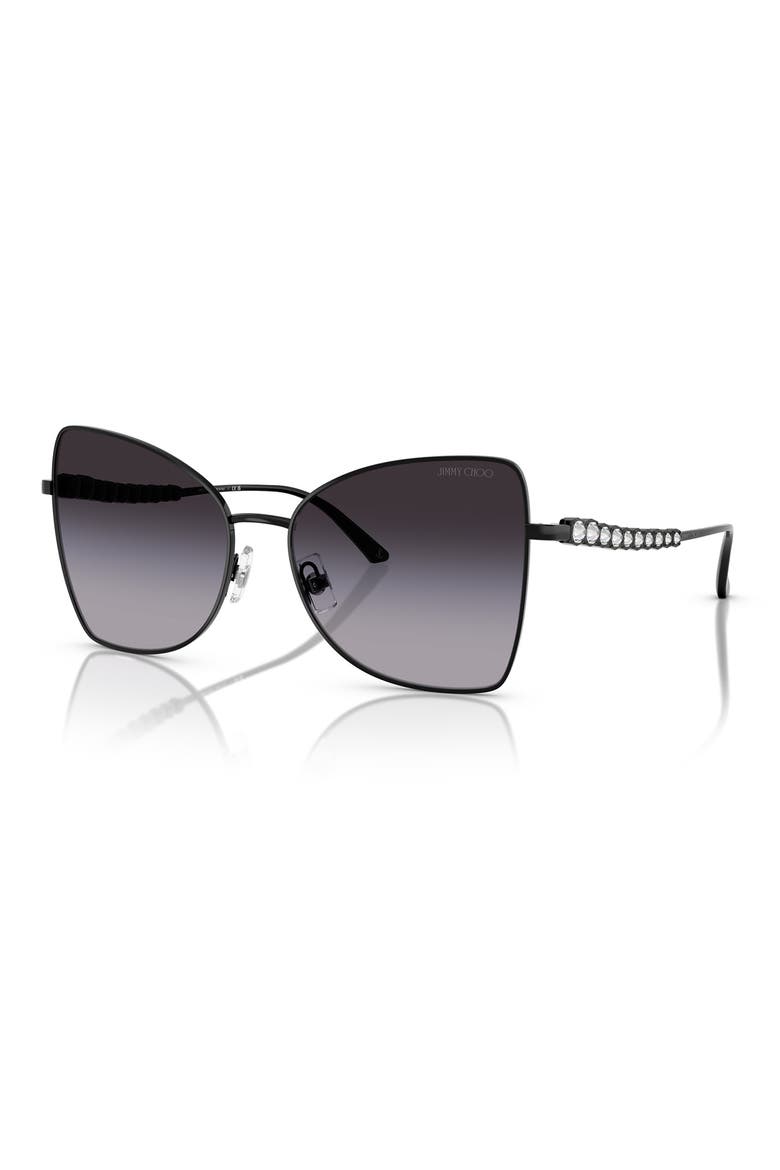 55mm Butterfly Sunglasses, Alternate, color, BLACK