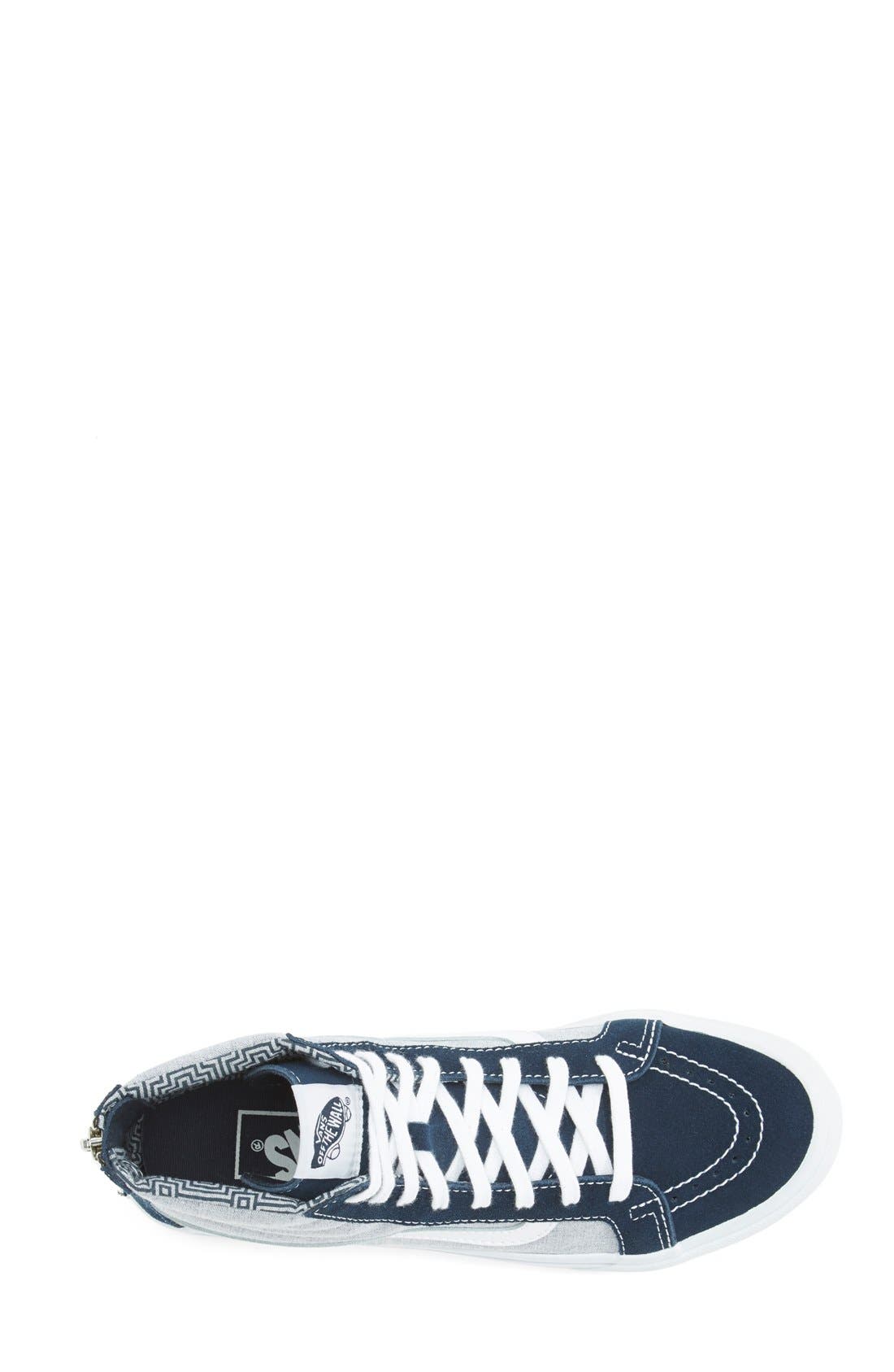 'Sk8-Hi Slim' Sneaker, Alternate, color, BLUE/ GEO CHAMBRAY CANVAS