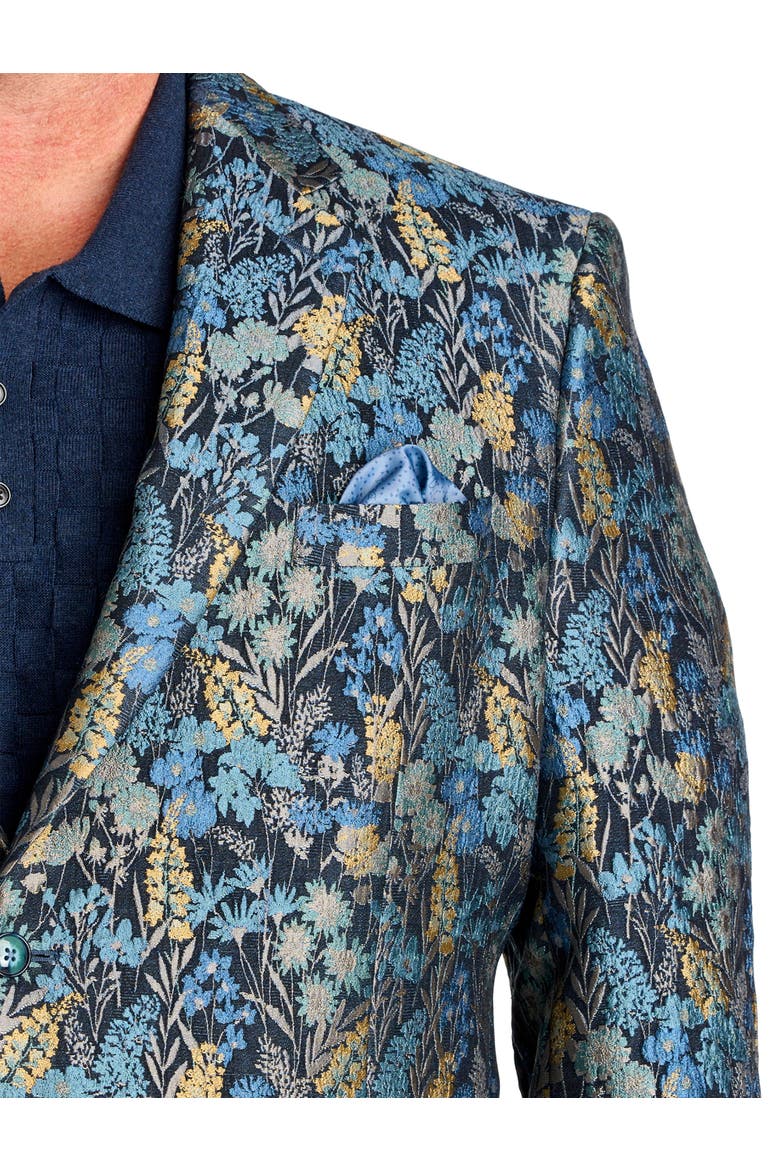 Big & Tall  Floral Jacquard Sport Coat, Alternate, color, NAVY