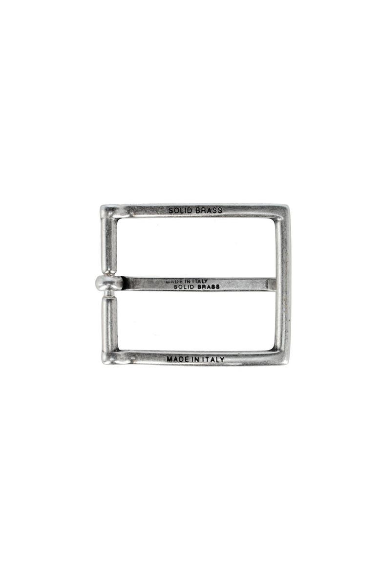 35mm Lasered Patterned Solid Brass Italian Harness Belt Buckle, Alternate, color, English Silver