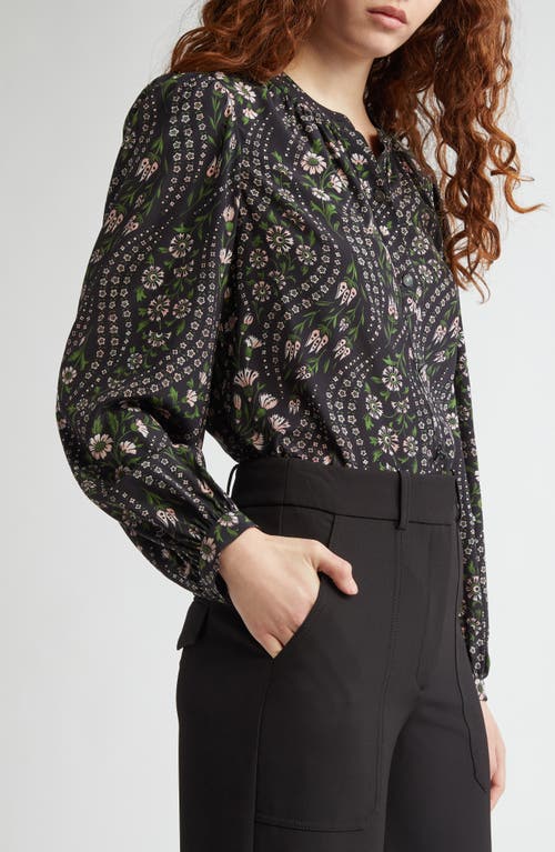 Veronica Beard Ashlynn Top In Black Multi