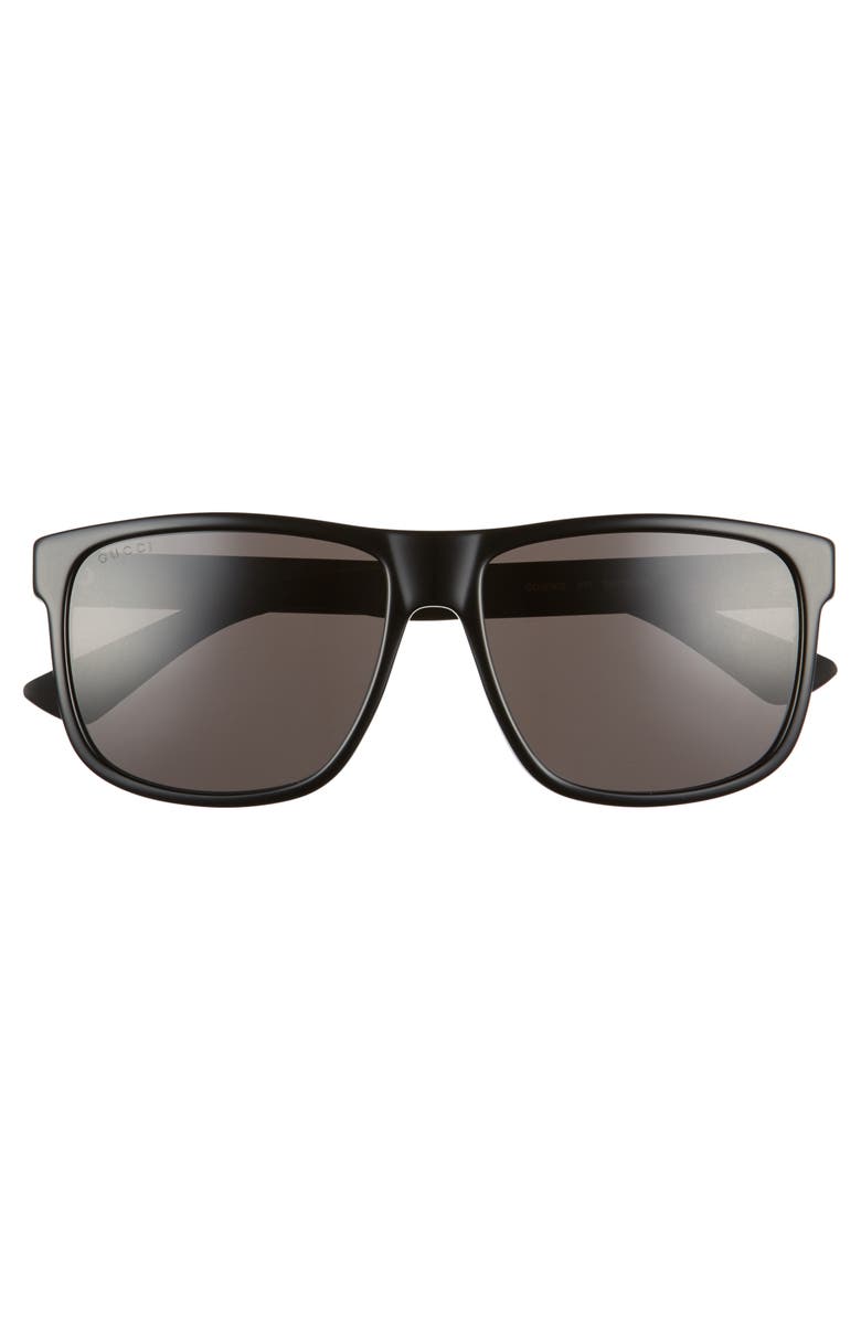 Gucci 58mm Square Sunglasses, Main, color, Black