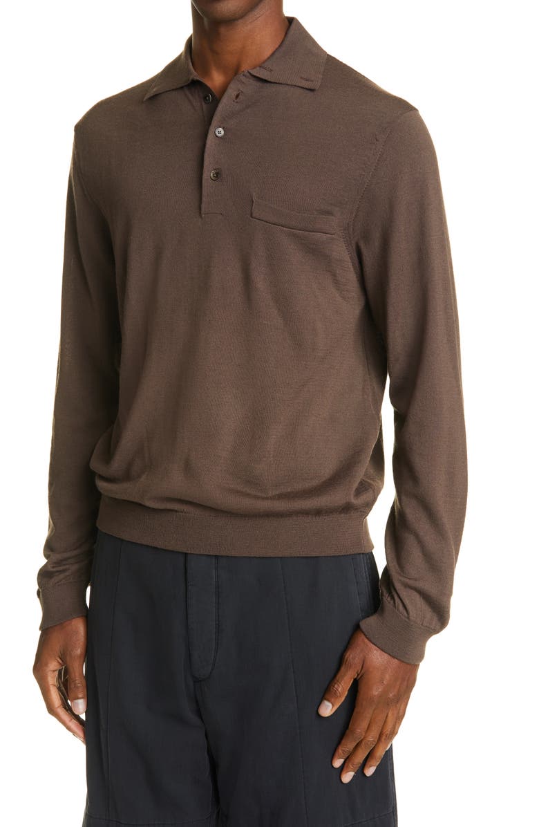 Lemaire Long Sleeve Polo, Alternate, color, 