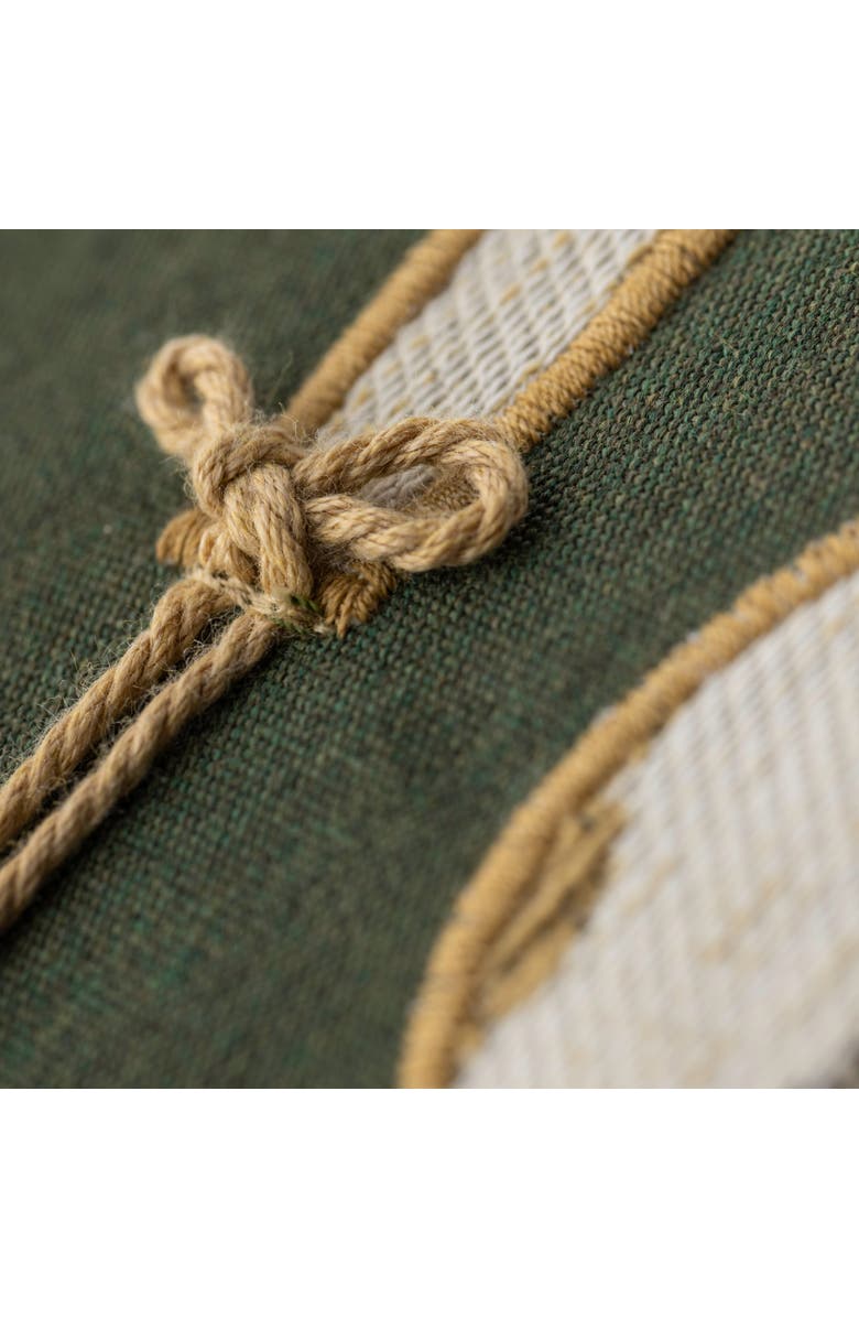 Elaine Smith Ornaments Hand Appliqued Indoor & Outdoor Woven Accent Holiday Pillow, Alternate, color, Fern