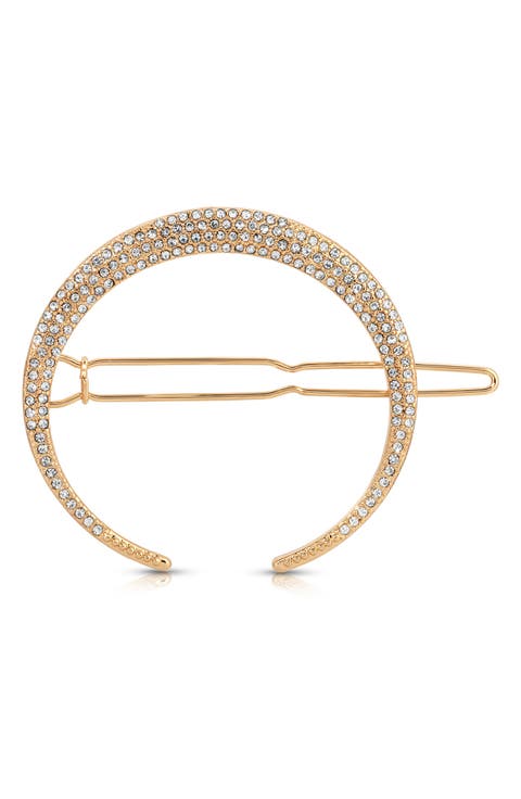 Single Crescent Crystal Barrette