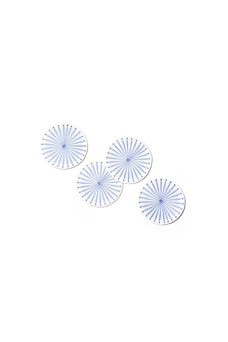 Iris Blue Burst Round Cocktail Napkins Set of 4, Alternate, color, Blue