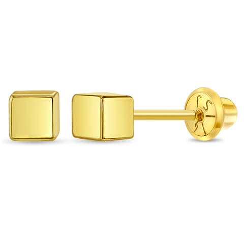 14k Tiny Cubed Earrings