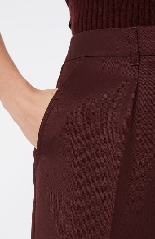 Max Mara Pleated Virgin Wool Twill Pants In Brown