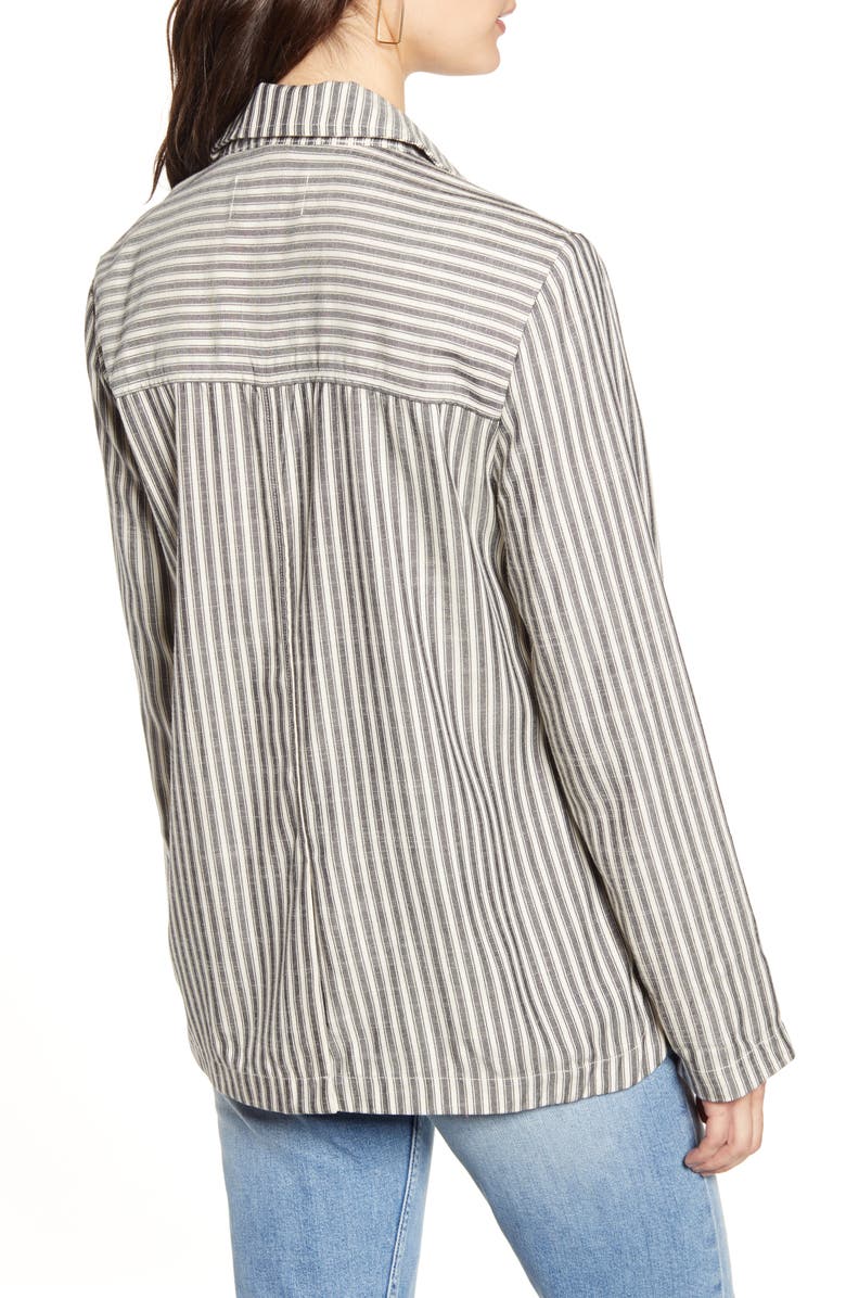JACK BY BB DAKOTA The Girlfriend Ticking Stripe Blazer, Alternate, color,