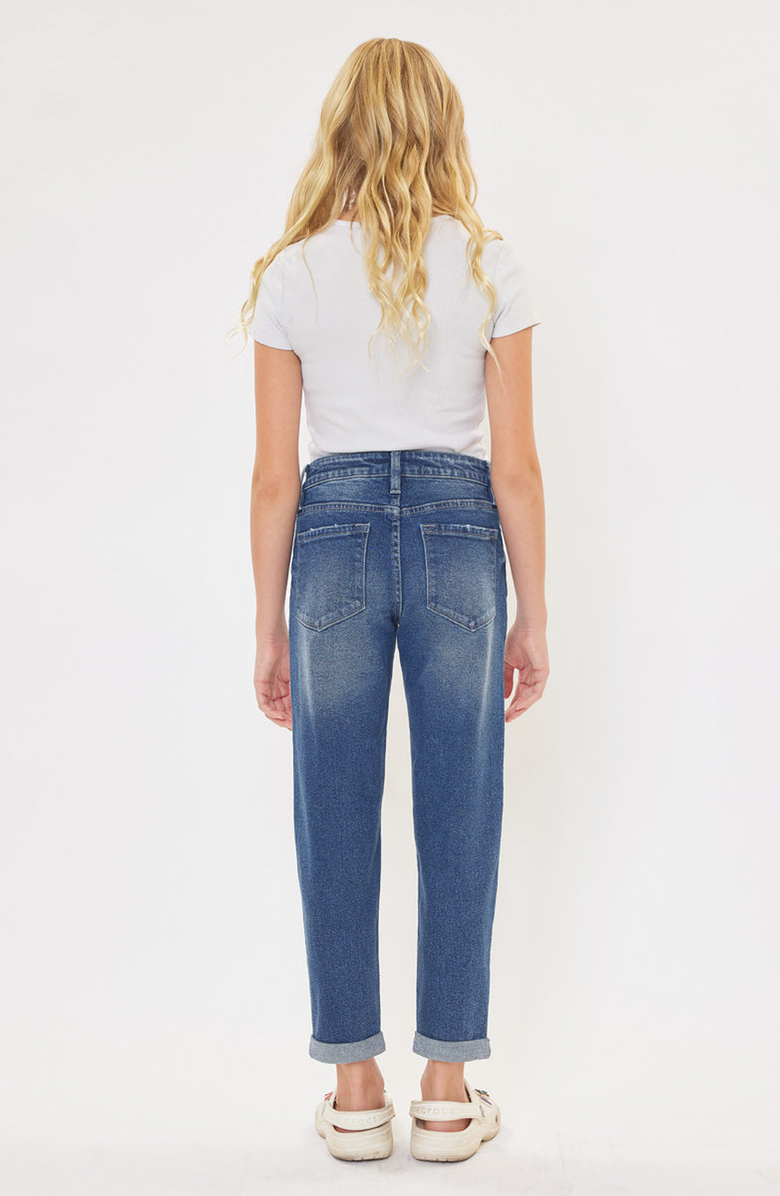 KanCan Halo Mid Rise Mom Jeans, Alternate, color, Medium Wash