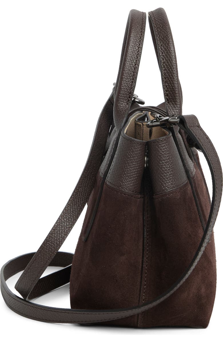 Longchamp Toggle Button Mixed Leather Satchel, Alternate, color,