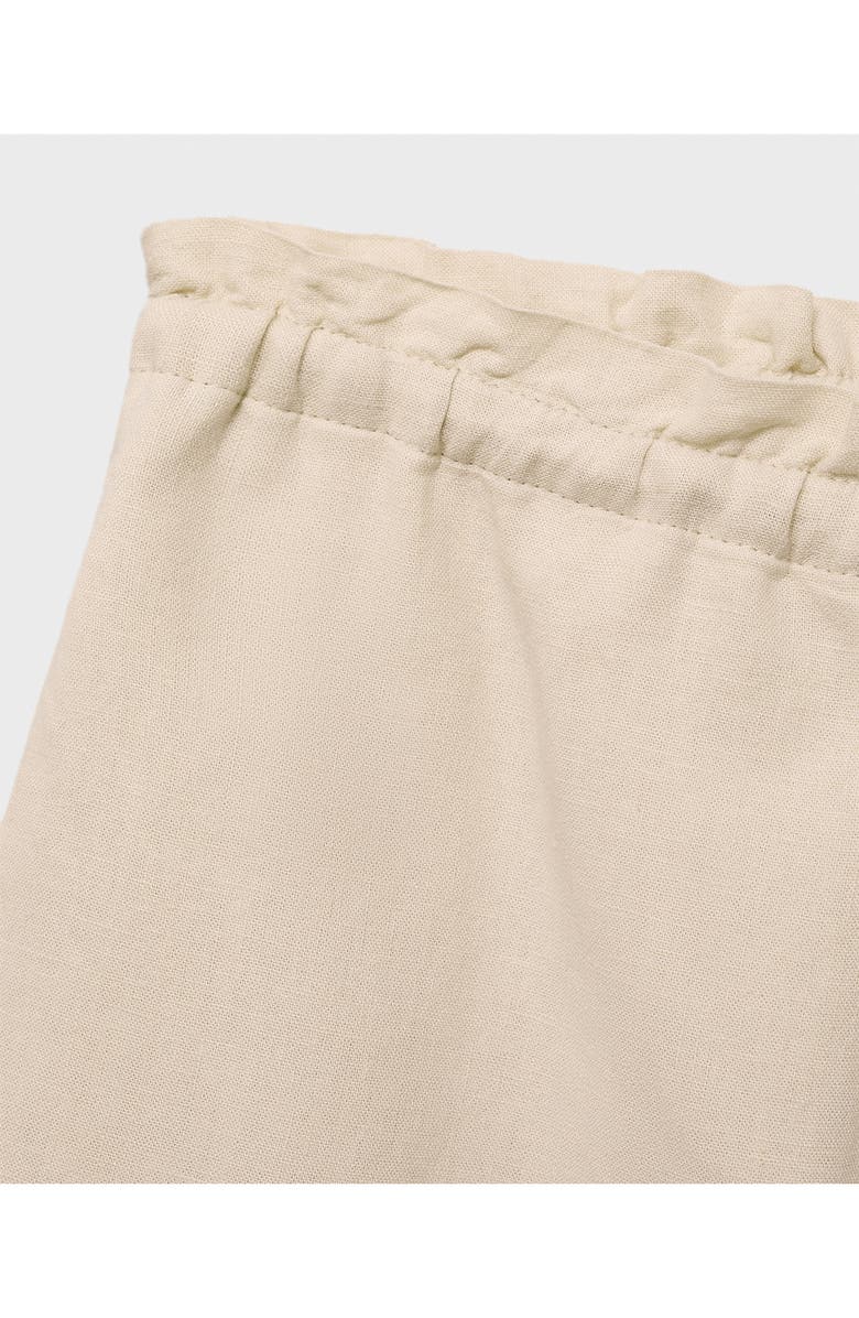 MANGO Drawstring Waist Line Blend Shorts, Alternate, color, Beige