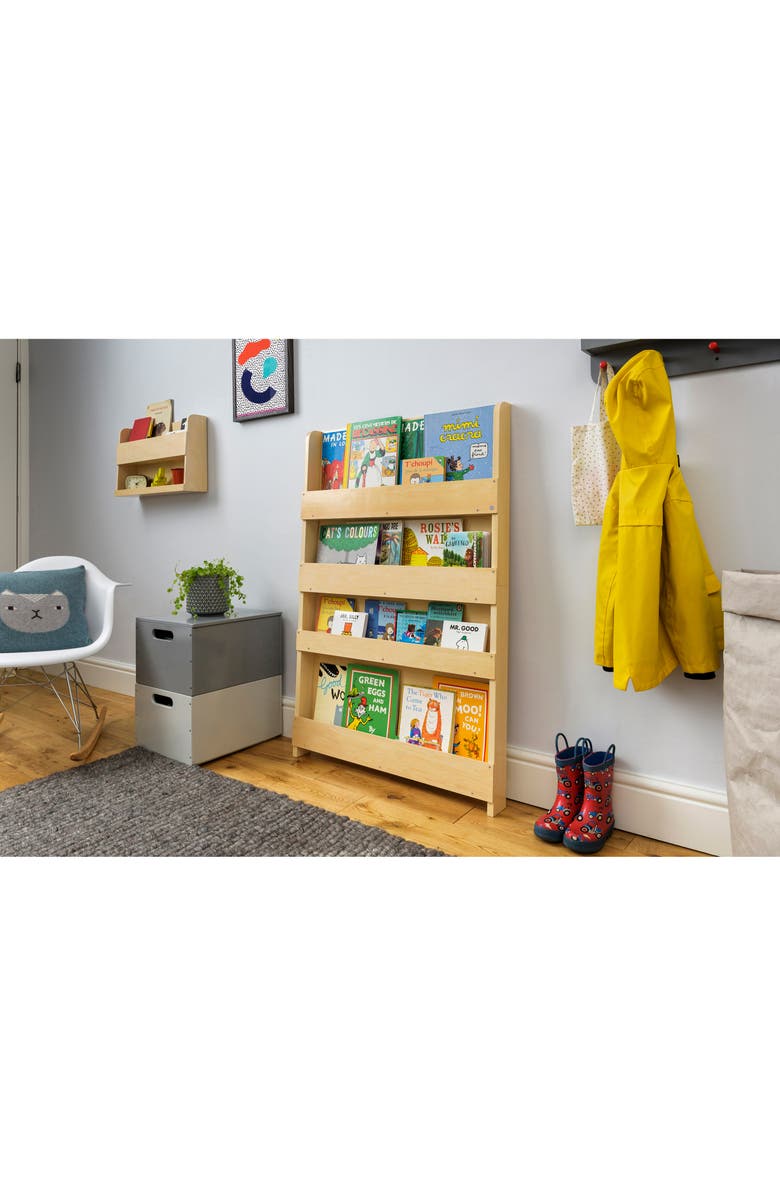 Tidy Books Slim Natural Wood Bookcase, Alternate, color, Natural