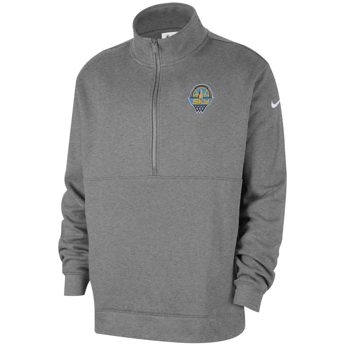 Men'sNike  Heather Gray Chicago Sky React Club Half-Zip Pullover - image 2