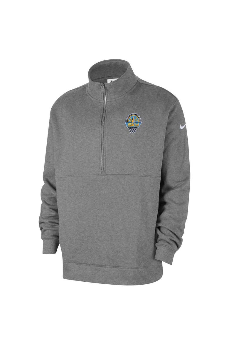 Men's Nike  Heather Gray Chicago Sky React Club Half-Zip Pullover, Alternate, color, Heather Gray