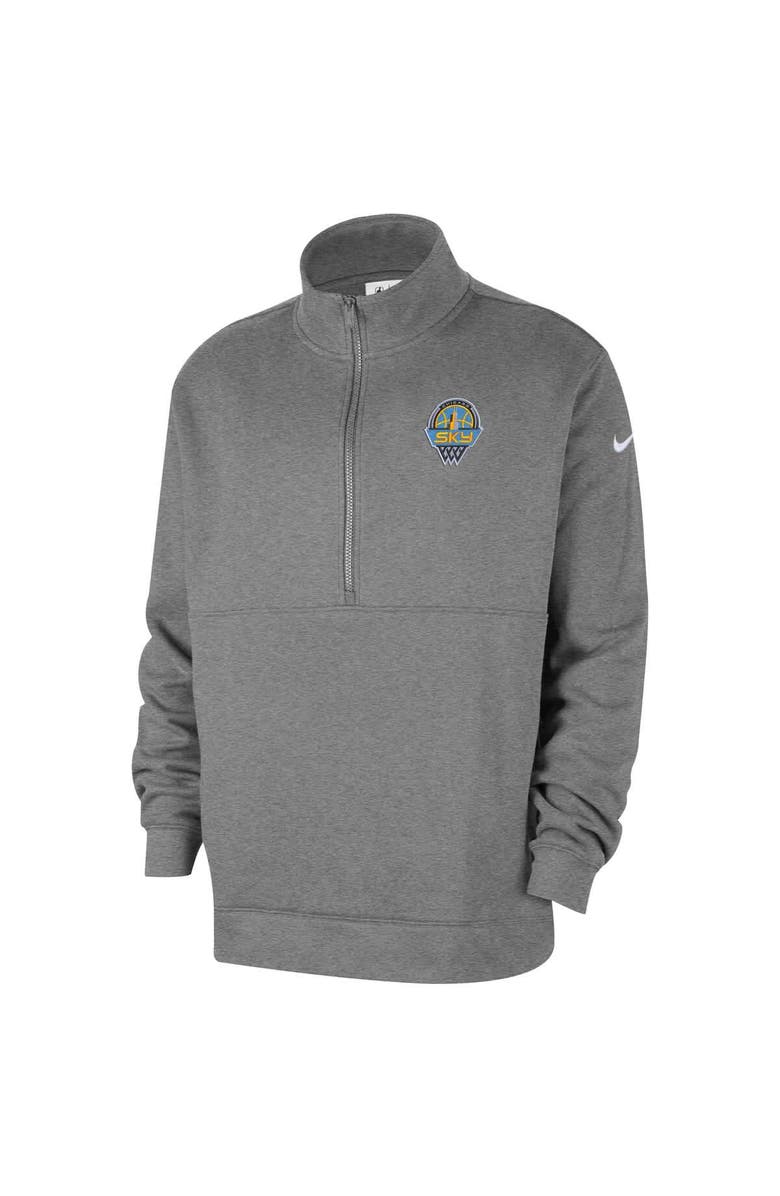 Nike Men's Nike  Heather Gray Chicago Sky React Club Half-Zip Pullover, Alternate, color, Heather Gray